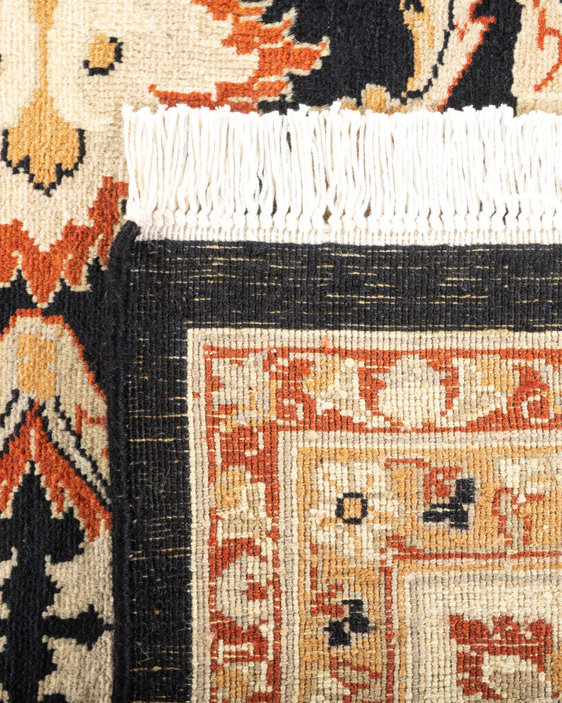 Pimpri, One-of-a-Kind Hand-Knotted Area Rug Black, 9'0"x12'5"