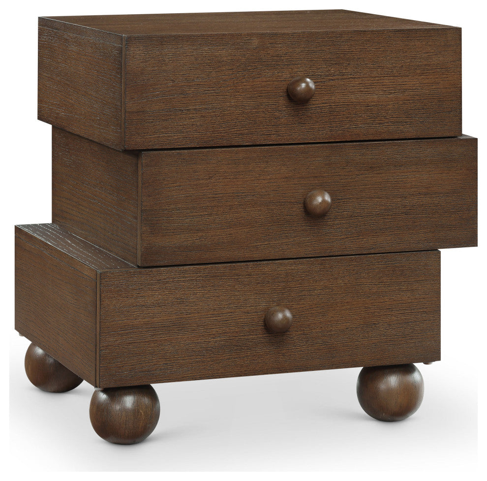 Askew Oak Veneer Nightstand, Brown