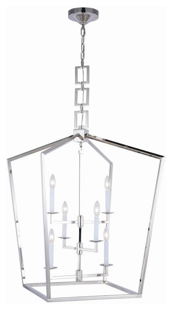 Elegant Lighting Denmark Collection Chandelier, Polished Nickel