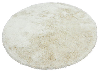 Naya Contemporary Area Rug, White, 7'9" Round