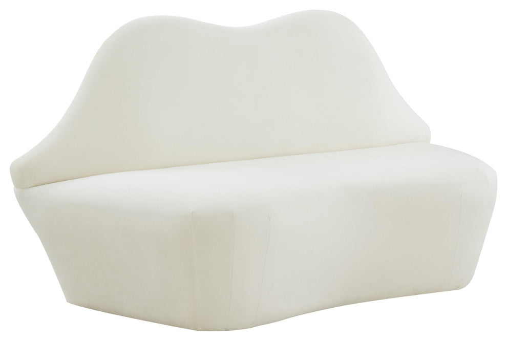 TOV Furniture Lips Cream Velvet Settee