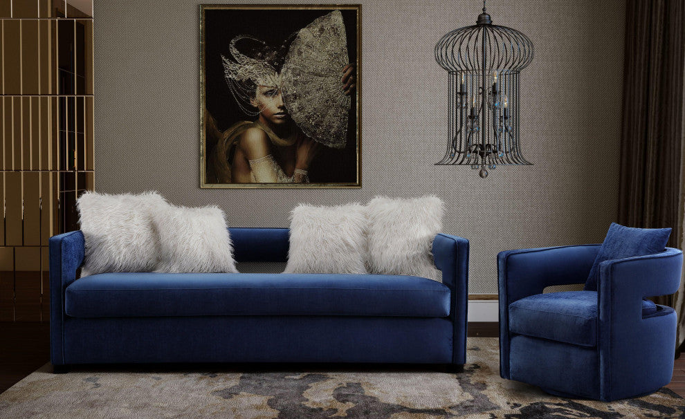 Kennedy Navy Swivel Chair - Navy