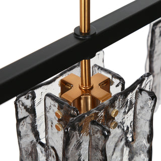 LNC Tucana Polished Gold and Matte Black Modern Kitchen Island Light, 5 Lights