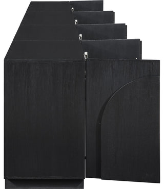 Navona Oak Veneer Sideboards / Buffet, Black, 4pc