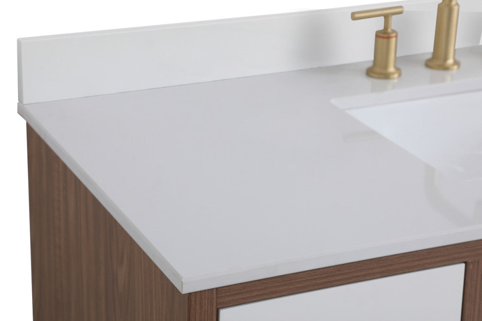 Bella 48" Bathroom Vanity, White With Backsplash