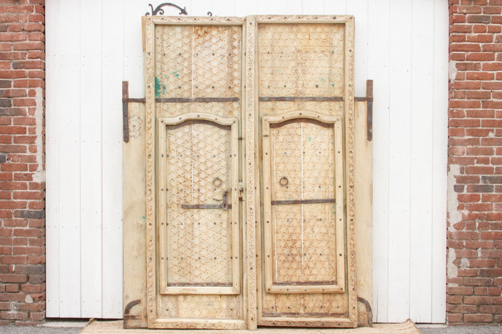 Pair of Antique Rajasthani Carved Doors