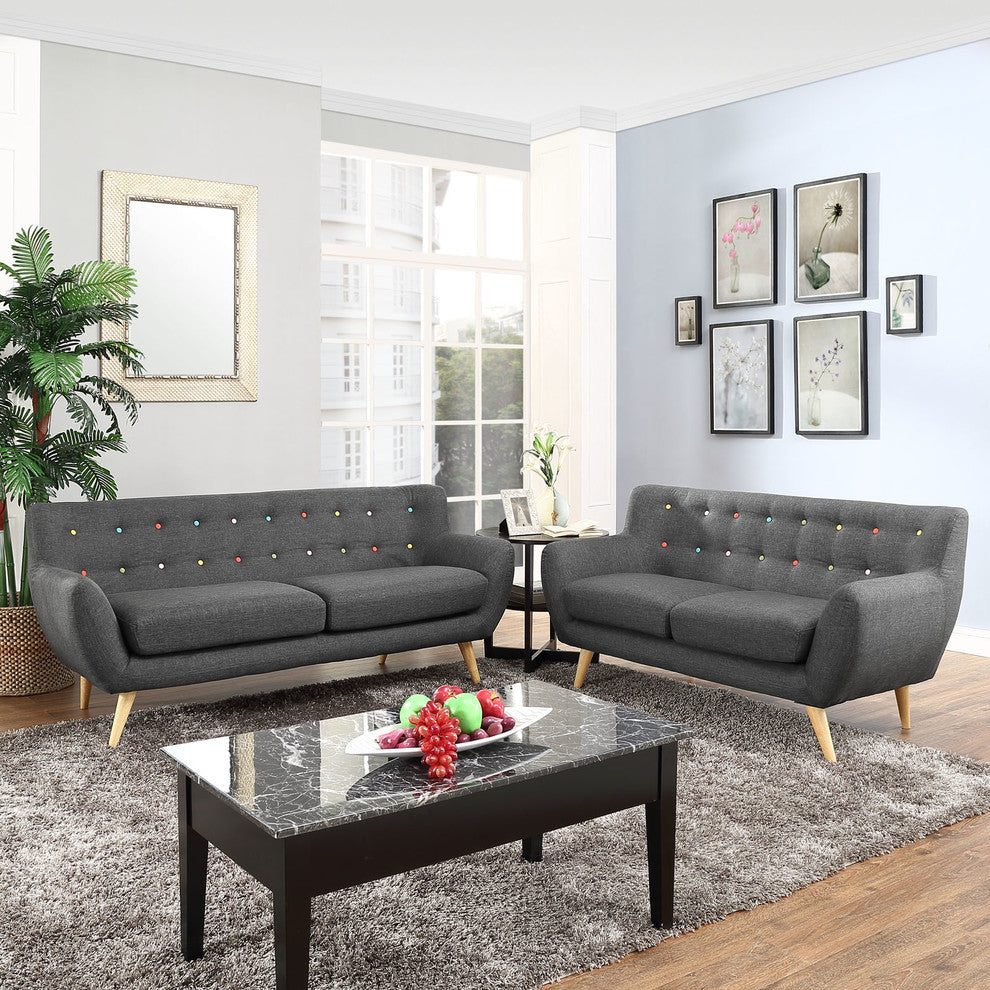 Modway Remark 2 Piece Living Room Set, Gray