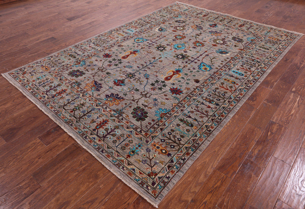 6' 7" X 9' 6" Handmade Persian Tabriz Wool Rug - Q12481