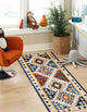 Aqua Mosaic Area Rug, Taupe/Copper, 2'6"x8'