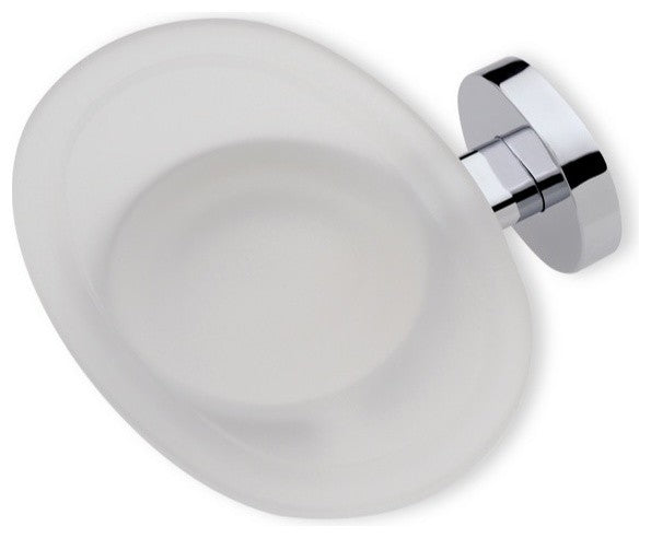 Wall Mounted Frosted Glass Soap Dish With Brass, Chrome