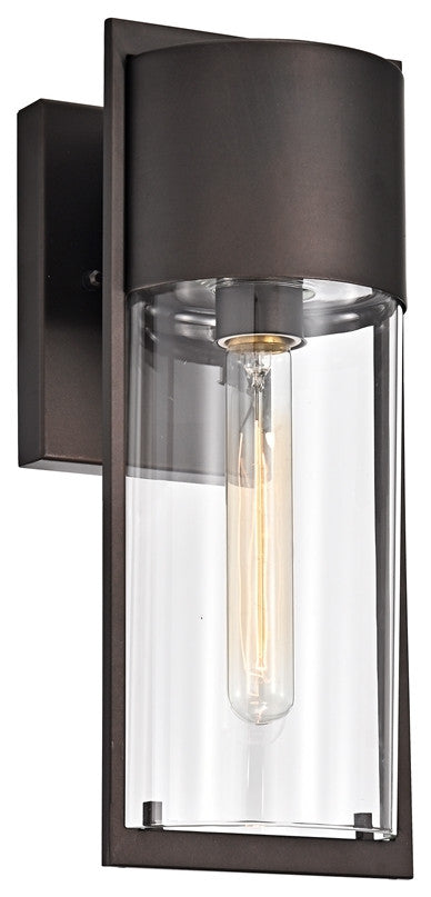 Tyler Transitional 1 Light Rubbed Bronze Outdoor Wall Sconce 14" Height