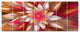 Huge Red Fractal Flower, Floral Canvas Art Print, 83"x32", 7 Panels