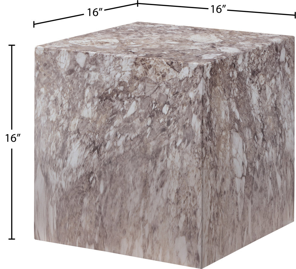 Piazza Finished Concrete Indoor/Outdoor End / Side Table, Brown