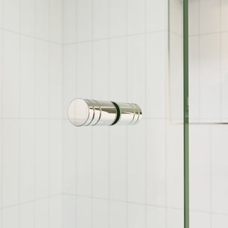 58.25"x53" Frameless Shower Bath Door Wall Hinge, Polished Chrome