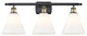 Innovations 516-3W-BAB-GBC-81 3-Light Bath Vanity Light, Black Antique Brass