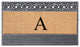 Rosewood Black/Beige 24"x36" Rubber And Coir Monogrammed Doormat, A