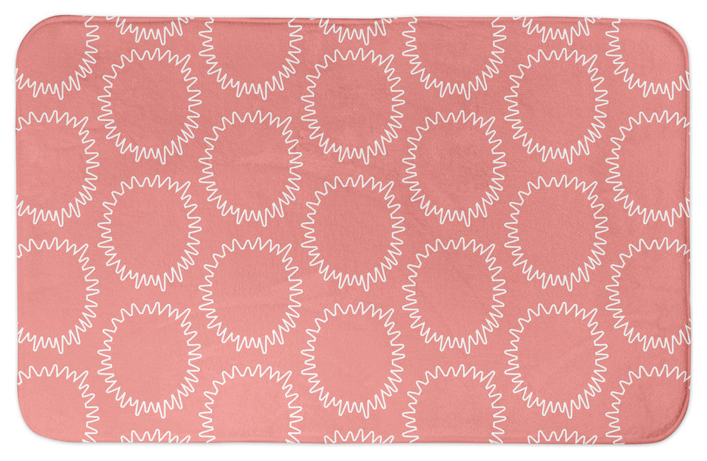 Pink Sun Pattern 24x17 Bath Mat