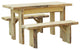 Live Edge Locust Autumnwood Table with 2 Wildwood Benches, Unfinished, 5 Foot
