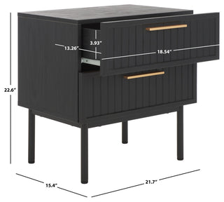 Safavieh Axelle 2 Drawer Nightstand, Black
