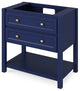 Adler Transitional 36" Hale Blue Vanity, Steel Grey Cultured Marble Vanity Top