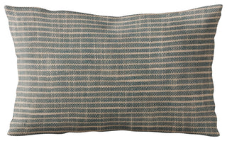 Plutus Blue Simple Stripe Luxury Throw Pillow, 26"x26"