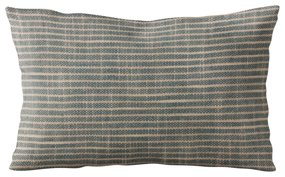 Plutus Blue Simple Stripe Luxury Throw Pillow, 26"x26"