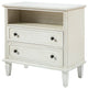 Drawer Solid Wood Nightstand, White, Single