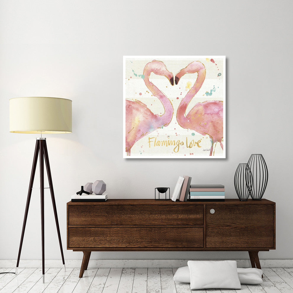 "Flamingo Fever II" Digital Paper Print by Anne Tavoletti, 42"x42"
