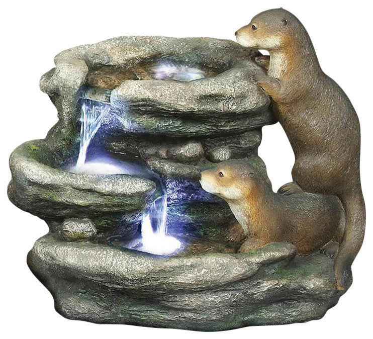 Bright Water Otters Garden Fountain