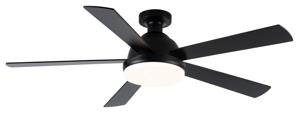 52-inch Modern Wood Black LED Ceiling Fan with Remote
