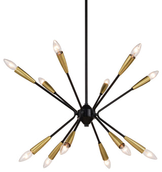 Vaxcel Lighting P0375 Ellis 12 Light 25"W Sputnik Chandelier - Matte Black /
