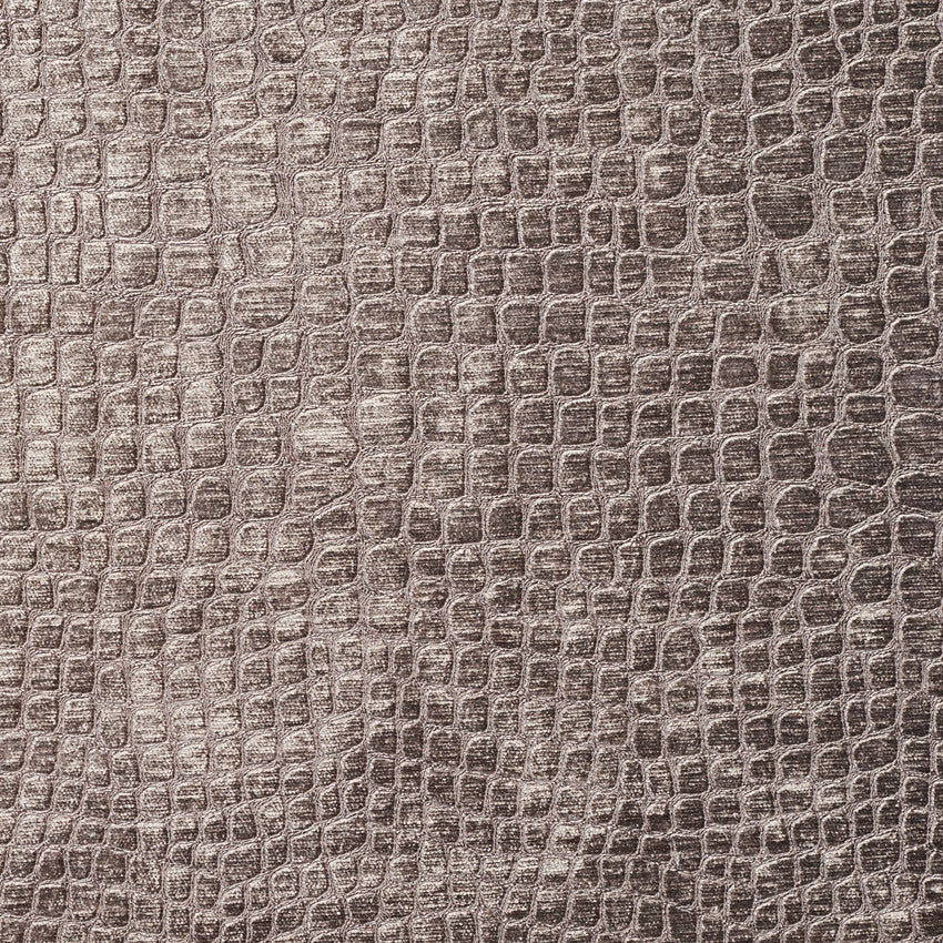 Grey Alligator Print Shiny Woven Velvet Upholstery Fabric By The Yard