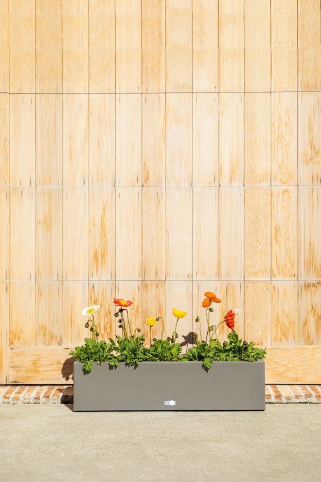 Veradek Block Series Trough 36" Planter, Grey