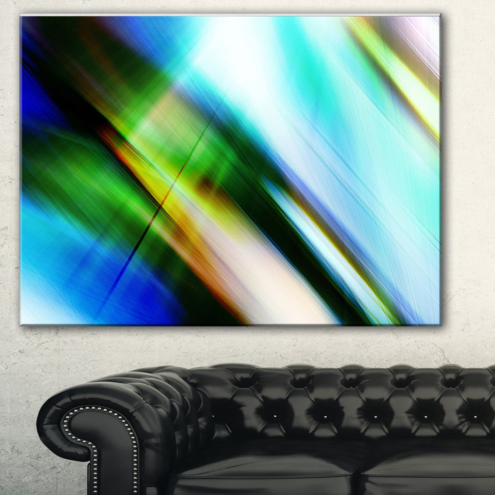 "Rays of Speed Blue Green" Abstract Digital Art Canvas Print