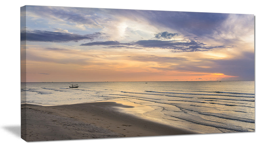 Calm Sunset in Thailand Beach, Landscape Canvas Art Print, 32"x16"