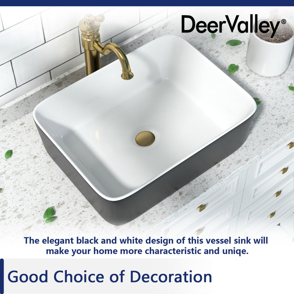 19"X15" Ceramic Rectangular Vessel Bathroom Above Counter Sink