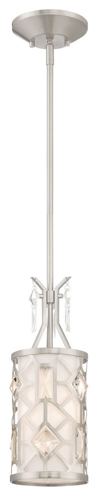 Brentwood  1-Light Mini-Pendant, Satin Platinum