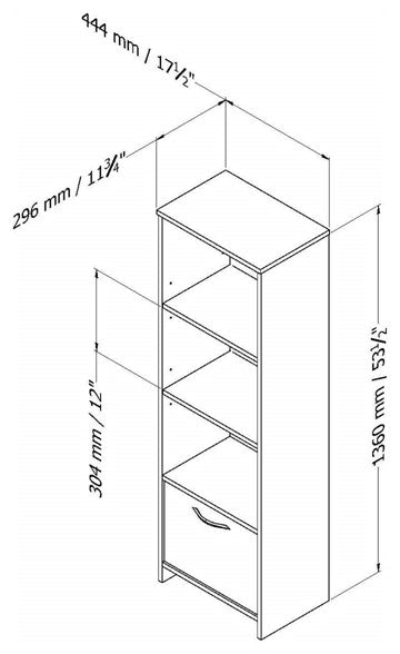 South Shore Step One 3-Shelf Bookcase with Door, Pure White