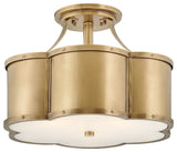 Hinkley Lighting 4444 Chance 3 Light 18"W Semi-Flush Drum Ceiling - Heritage