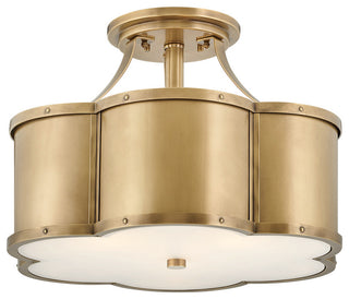 Hinkley Lighting 4444 Chance 3 Light 18"W Semi-Flush Drum Ceiling - Heritage