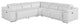 Federico 5-Piece L-Shaped Top Grain Italian Leather Sectional, White