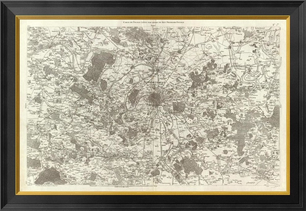 "Paris, France, 1762" Framed Canvas Giclee by Cesar-Francois Cassini, 34x24"