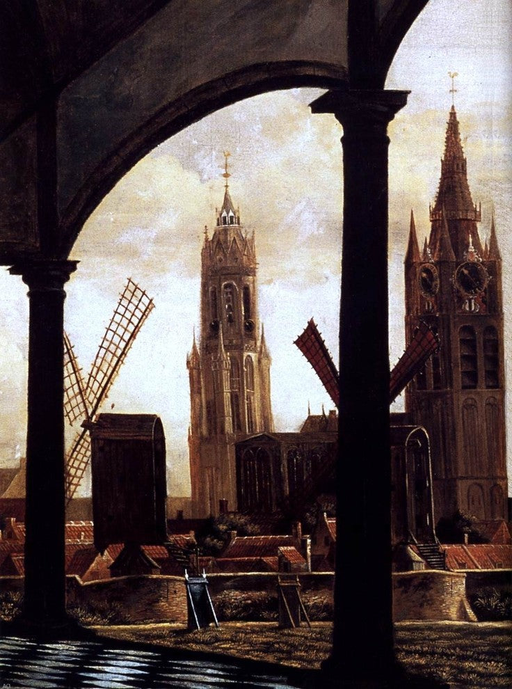 Daniel Vosmaer A View of Delft through an Imaginary Loggia Wall Decal