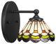 Capri 1-Light Wall Sconce, Matte Black/Cyprus Art