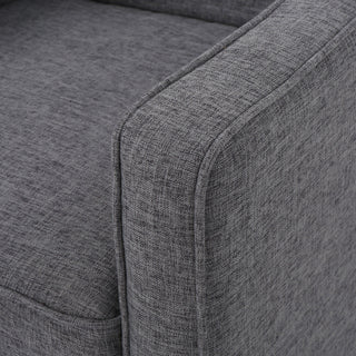 GDF Studio Macedonia Mid-Century Modern Button Tufted Fabric Recliner, Gray Fabric