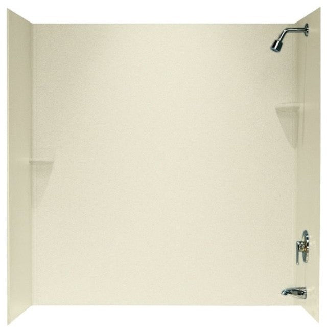 Swan 30x60x60 Solid Surface Bathtub Wall Kit, Bone