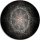 Rounded Silver Glowing Fractal Flower, Floral Disc Metal Wall Art, 11"