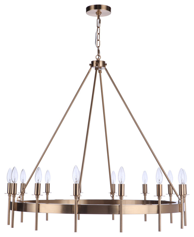 Larrson Chandelier 14  Light  Satin Brass