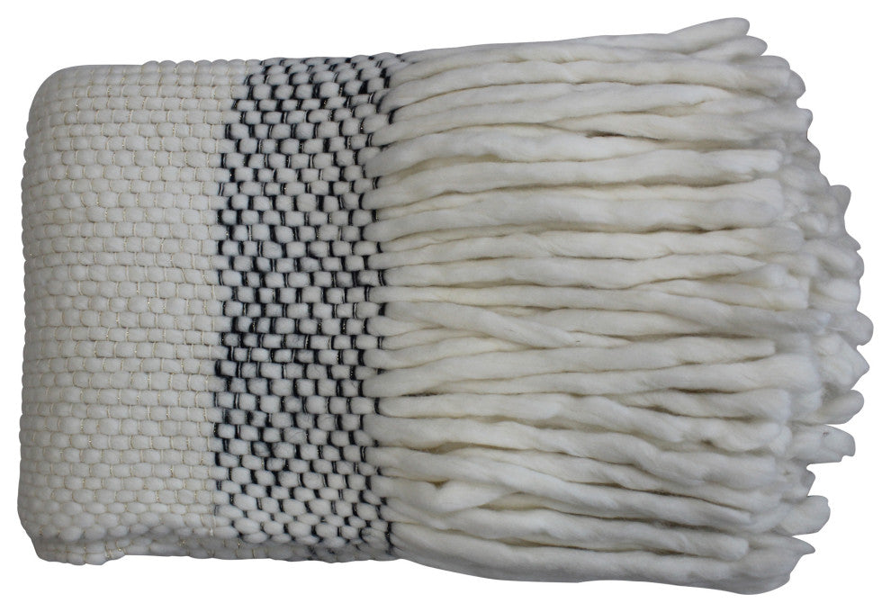 Scandinavian Consuela Throw Ivory - White