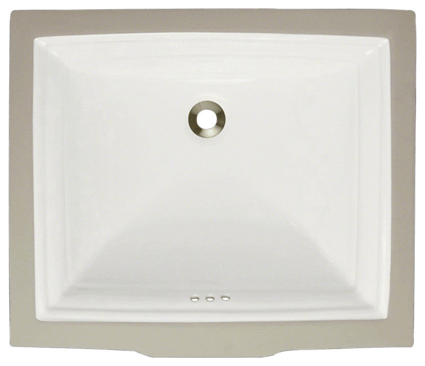 Rectangular Porcelain Sink, Bisque